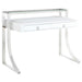 Gemma 2-drawer Writing Desk Glossy White and Chrome - Bargain Furniture (Detroit, MI)