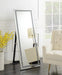 Novak Rectangular Cheval Floor Mirror Silver - Bargain Furniture (Detroit, MI)
