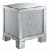 Gillian Square End Table Silver and Clear Mirror - Bargain Furniture (Detroit, MI)