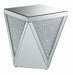 Amore Square End Table with Triangle Detailing Silver and Clear Mirror - Bargain Furniture (Detroit, MI)
