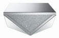 Amore Square Coffee Table with Triangle Detailing Silver and Clear Mirror - Bargain Furniture (Detroit, MI)
