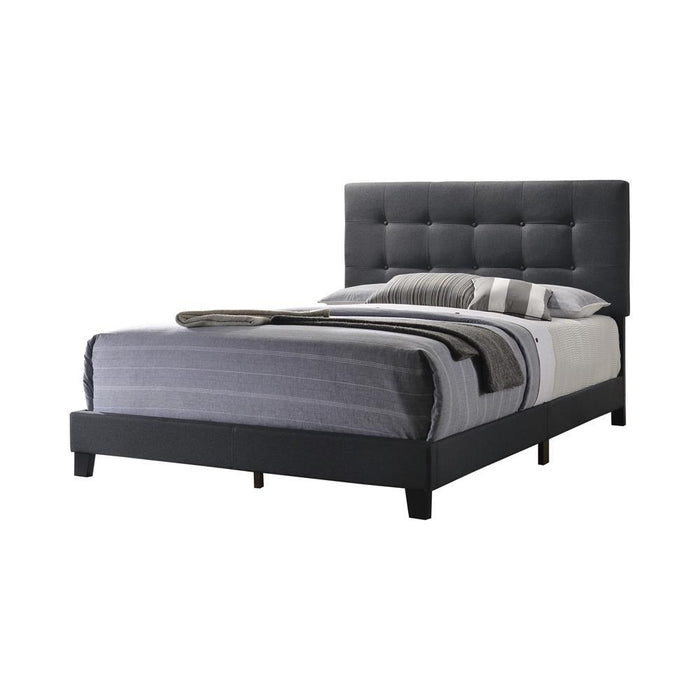 Mapes Tufted Upholstered Eastern King, Queen, Twin & Full Bed Charcoal & Grey - Bargain Furniture (Detroit, MI)