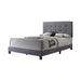 Mapes Tufted Upholstered Eastern King, Queen, Twin & Full Bed Charcoal & Grey - Bargain Furniture (Detroit, MI)
