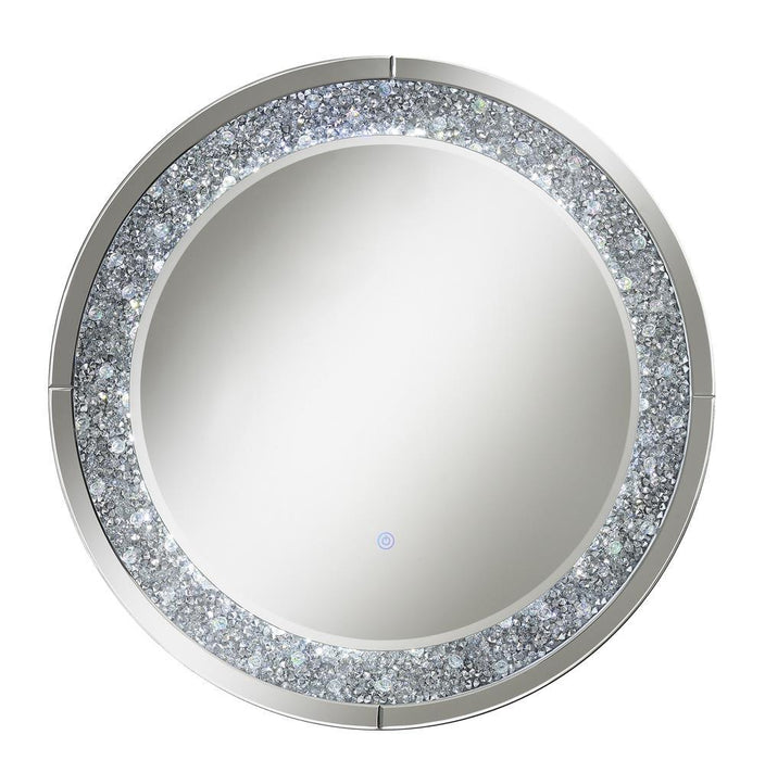 Lixue Round Wall Mirror with LED Lighting Silver