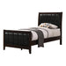 Carlton Twin Upholstered Panel Bed Cappuccino and Black - Bargain Furniture (Detroit, MI)