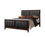 Carlton Full Upholstered Panel Bed Cappuccino and Black - Bargain Furniture (Detroit, MI)