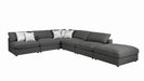 Serene Upholstered Rectangular Ottoman Charcoal - Bargain Furniture (Detroit, MI)