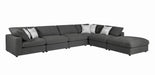 Serene Upholstered Rectangular Ottoman Charcoal - Bargain Furniture (Detroit, MI)