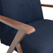 Cheryl Wooden Arms Accent Chair Dark Blue and Walnut - Bargain Furniture (Detroit, MI)
