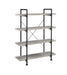 Delray 4-tier Open Shelving Bookcase Grey Driftwood and Black - Bargain Furniture (Detroit, MI)