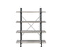 Delray 4-tier Open Shelving Bookcase Grey Driftwood and Black - Bargain Furniture (Detroit, MI)