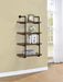 Elmcrest 24-inch Wall Shelf Black and Rustic Oak - Bargain Furniture (Detroit, MI)
