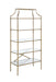 Serena 5-tier Tempered Glass Shelves Bookcase Matte Gold - Bargain Furniture (Detroit, MI)