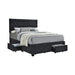 Soledad Eastern King, Full, & Queen 4-drawer Button Tufted Storage Bed Black & White - Bargain Furniture (Detroit, MI)