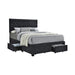 Soledad Eastern King, Full, & Queen 4-drawer Button Tufted Storage Bed Black & White - Bargain Furniture (Detroit, MI)