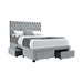 Soledad Eastern King, Full, & Queen 4-drawer Button Tufted Storage Bed Black & White - Bargain Furniture (Detroit, MI)