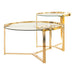 Delia 2-piece Round Nesting Table Clear and Gold - Bargain Furniture (Detroit, MI)