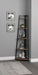 Jacksonville 5-tier Corner Bookcase Aged Walnut - Bargain Furniture (Detroit, MI)