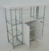 Gallimore 2-door Bar Cabinet with Glass Shelf High Glossy White and Chrome - Bargain Furniture (Detroit, MI)