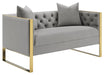 Eastbrook Tufted Back Loveseat Grey - Bargain Furniture (Detroit, MI)