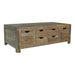 Esther 6-drawer Storage Coffee Table Natural Sheesham - Bargain Furniture (Detroit, MI)