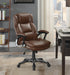 Nerris Adjustable Height Office Chair with Padded Arm Brown and Black - Bargain Furniture (Detroit, MI)