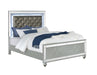 Gunnison Queen Panel Bed with LED Lighting Silver Metallic - Bargain Furniture (Detroit, MI)