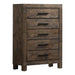 Woodmont 5-drawer Chest Rustic Golden Brown - Bargain Furniture (Detroit, MI)