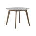Breckenridge Round Dining Table Matte White and Natural Oak - Bargain Furniture (Detroit, MI)