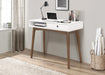 Bradenton 1-drawer Writing Desk White and Walnut - Bargain Furniture (Detroit, MI)