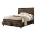 Woodmont Queen Storage Bed Rustic Golden Brown - Bargain Furniture (Detroit, MI)