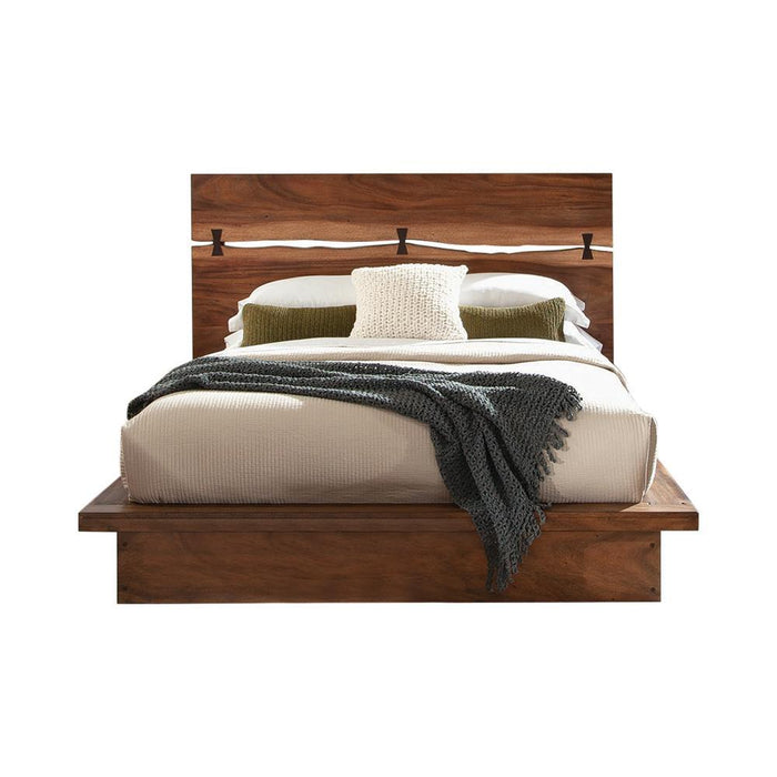 Winslow California King, E.King & Queen Bed Smokey Walnut and Coffee Bean - Bargain Furniture (Detroit, MI)