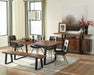 Ditman Live Edge Dining Bench Grey Sheesham and Black - Bargain Furniture (Detroit, MI)
