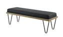Chad Upholstered Bench with Hairpin Legs Dark Blue - Bargain Furniture (Detroit, MI)