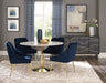 Kella Round Marble Top Dining Table White and Gold - Bargain Furniture (Detroit, MI)