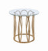 Monett Round End Table Chocolate Chrome and Clear - Bargain Furniture (Detroit, MI)