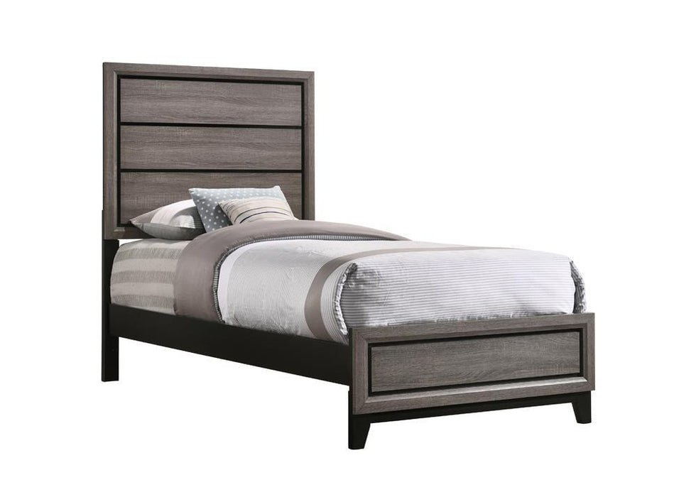 Watson Full & Twin Panel Bed Grey Oak - Bargain Furniture (Detroit, MI)