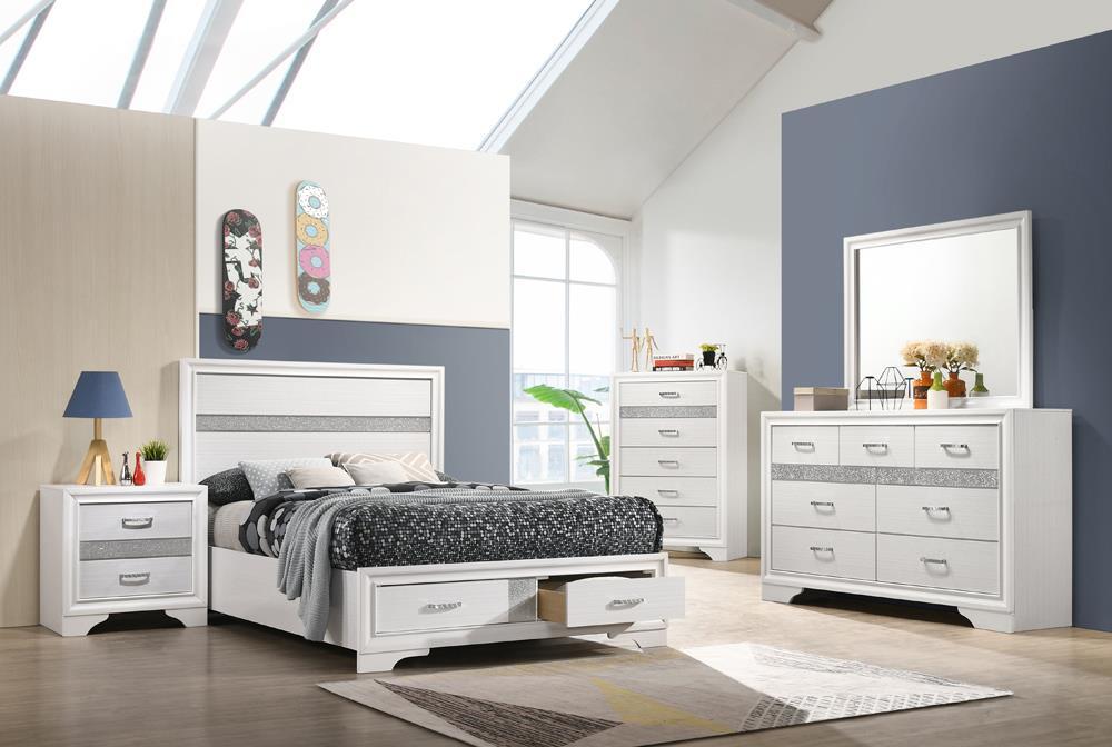 Miranda Full & Twin Storage Bed White - Bargain Furniture (Detroit, MI)