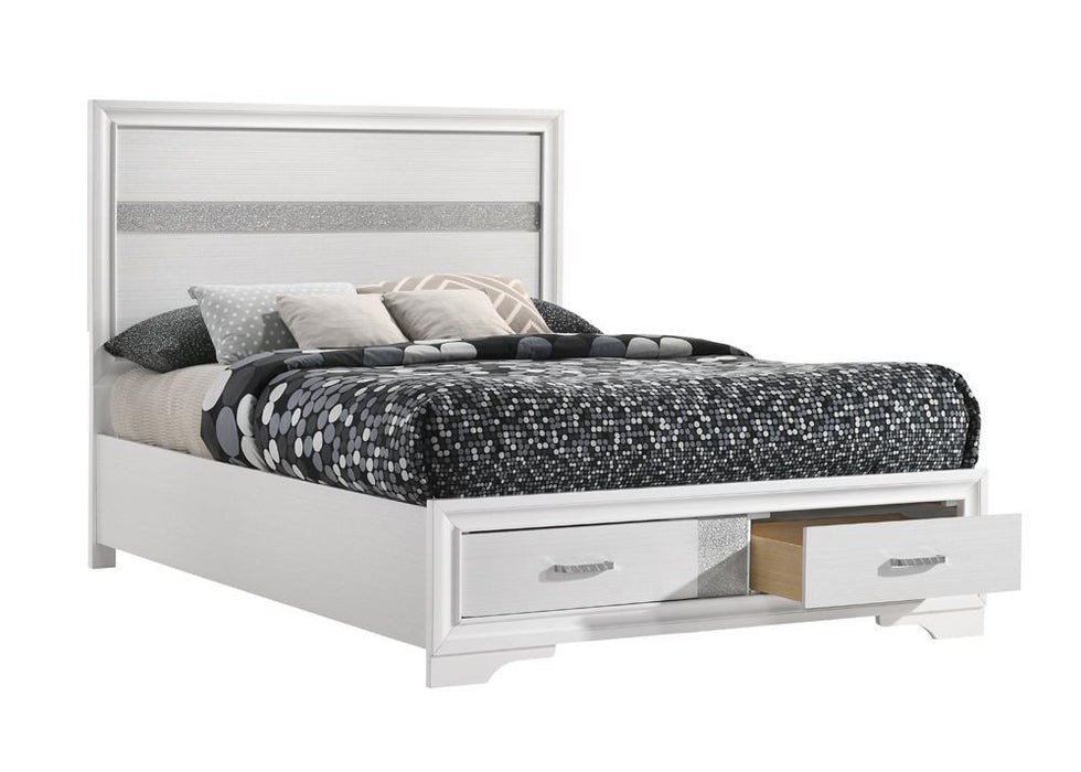 Miranda Full & Twin Storage Bed White - Bargain Furniture (Detroit, MI)