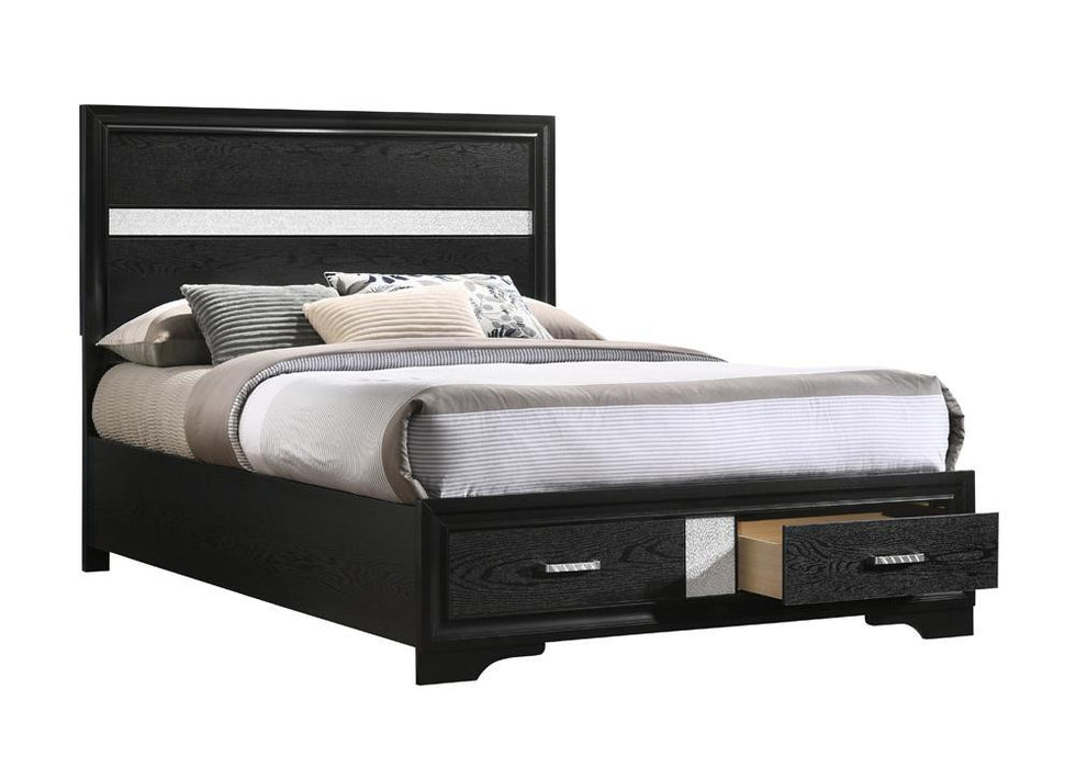 Miranda Full & Twin Storage Bed Black - Bargain Furniture (Detroit, MI)