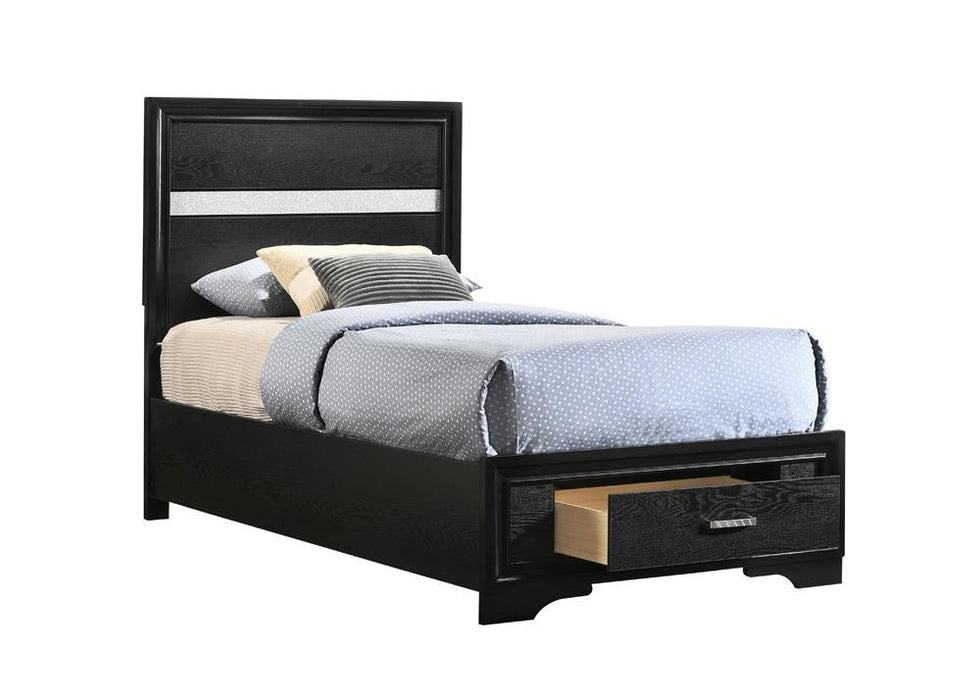Miranda Full & Twin Storage Bed Black - Bargain Furniture (Detroit, MI)