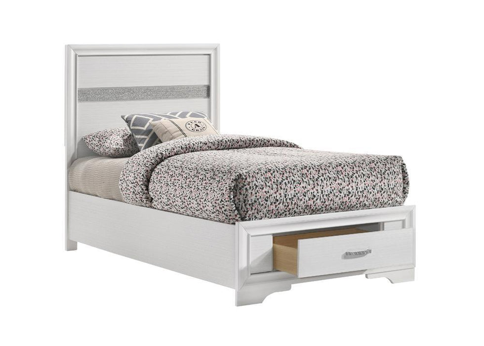 Miranda Full & Twin Storage Bed White - Bargain Furniture (Detroit, MI)