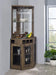 Alviso Corner Bar Cabinet with Stemware Rack Rustic Oak - Bargain Furniture (Detroit, MI)