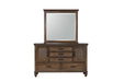 Franco 5-drawer Dresser with 2 Louvered Doors Burnished Oak - Bargain Furniture (Detroit, MI)