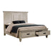Franco Eastern King Storage Bed Antique White - Bargain Furniture (Detroit, MI)