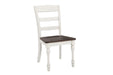 Madelyn Ladder Back Side Chairs Dark Cocoa and Coastal White (Set of 2) - Bargain Furniture (Detroit, MI)