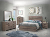 Brantford Eastern King Panel Bed Barrel Oak - Bargain Furniture (Detroit, MI)