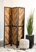 Marlene Herringbone Pattern 3-panel Screen Rustic Tobacco and Black - Bargain Furniture (Detroit, MI)
