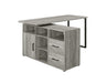 Hertford L-shape Office Desk with Storage Grey Driftwood - Bargain Furniture (Detroit, MI)