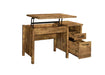 Delwin Lift Top Office Desk with File Cabinet Antique Nutmeg - Bargain Furniture (Detroit, MI)